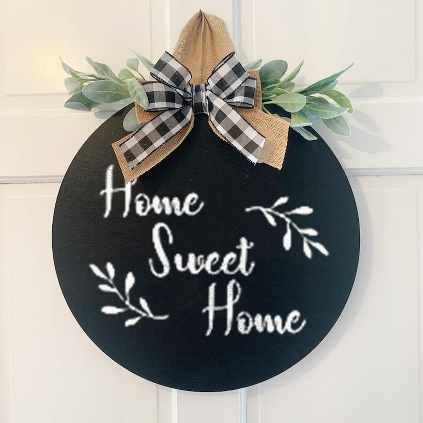 12 Inch Wood Circles for Crafts, 10Pcs Unfinished Wood Rounds with 4 Stencils & Painting, DIY Wooden Crafts for Door Hanger, Sign, Wood Burning, Painting, Gifts for Father's Day Home Decor