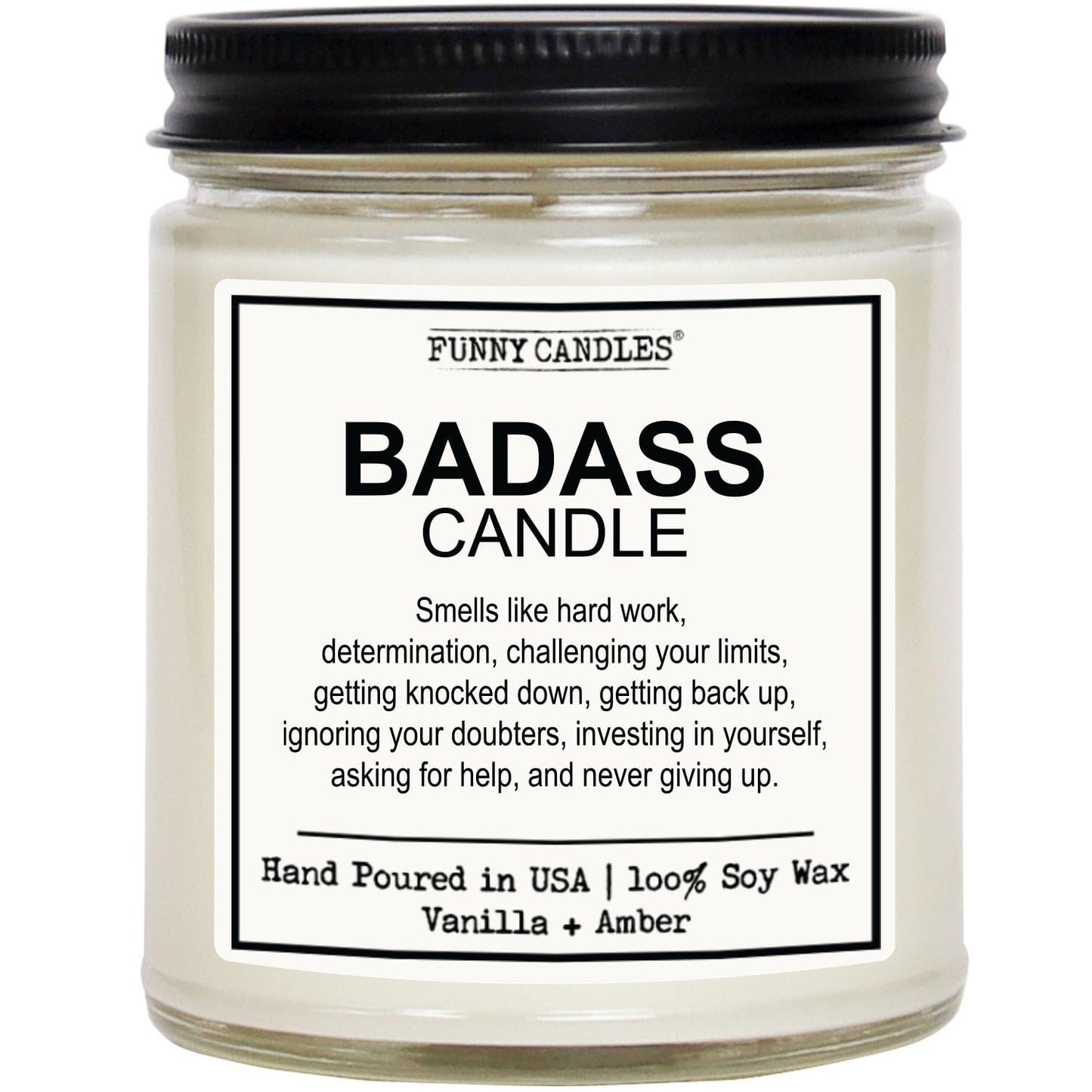 Funny Candles – Hilarious Congrats Gift for Graduates, Promotions, New Jobs, Boss, Good Luck, Motivational or Just Crushing Life, Vanilla Scented, 100% Soy Wax, USA Made