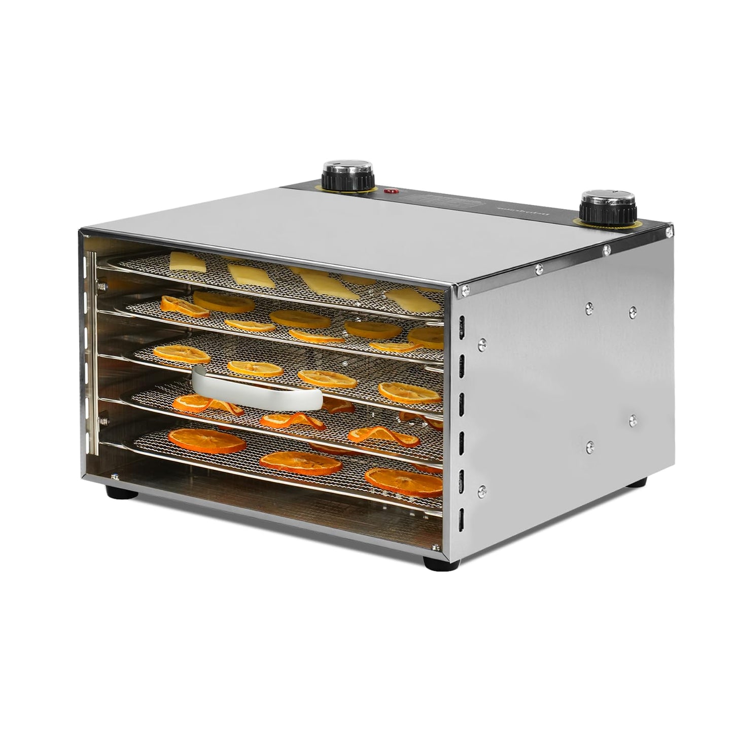 Food Dehydrator - 5 Stainless Steel Trays Dryer Machine with 194℉ Temperature Control & Adjustable Timer, 400W Meat Dehydrator for Jerky, Fruit, Veggies, Dog Treats, 50 Recipes Book Included