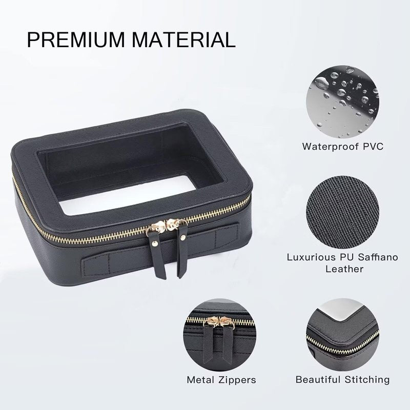 FASAOH Clear Makeup Bag with Mini Cosmetic Bags,Travel Toiletry Bag for Women,Portable Cosmetic Bag Case, Transparent Waterproof Cosmetic Organizer Storage Bag for Women Men