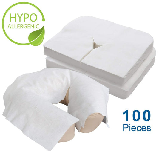 EarthLite Disposable Face Cradle Covers – Medical-Grade,Ultra Soft,Luxurious,Non-Sticking Massage Headrest Covers for Massage Tables &-Massage Chairs,(Pack of 12)