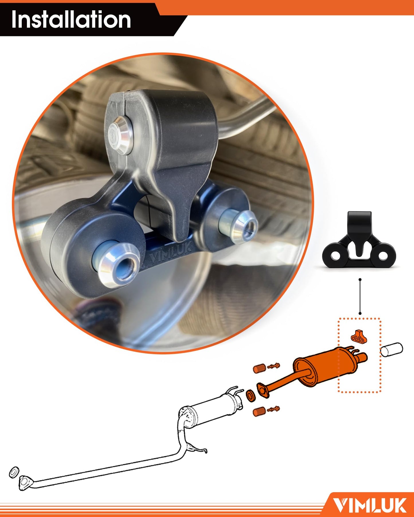VIMLUK 409 Stainless Steel Rear Exhaust Muffler Compatible for 2006-2011 Honda Civic 1.8L and 2006-2011 Honda Civic Hybrid Sedan 1.3L-Including Gasket and Bolt kit Part Number:18307-SNA-A01(VK-HC01)