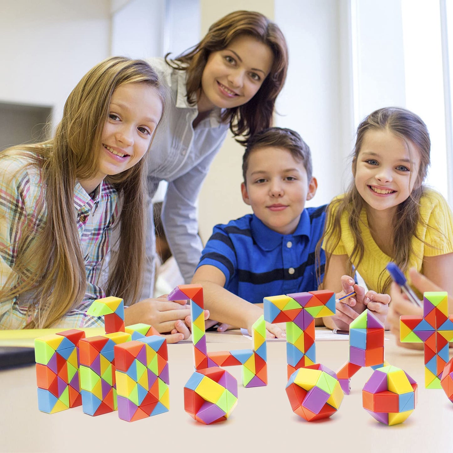 Ganowo 30 Pack Mini Snake Cube Fidget Toys Goodie Bag Stuffers for Kids, Treasure Box Toys for Classroom, Twist Puzzle for Party Favors, Birthday, Back to School Gifts, Stocking Stuffers for Kids