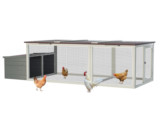 85" Large Wooden Chicken Coop for 2-4 Chickens, Weatherproof Hen House with Nesting Box, Run, Walk-in Poultry Cage with Locks, Outdoor Chicken Duck Coop Rabbit Hutch for Backyard Farm