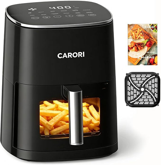 6Qt Air Fryer with Viewing Window, 12 Preset, Large Capacity, 400℉ Max Crisp, 1700W Quick Even Easy Meals, Nonstick Dishwasher Safe Basket, Bake Roast Dehydrate Reheat