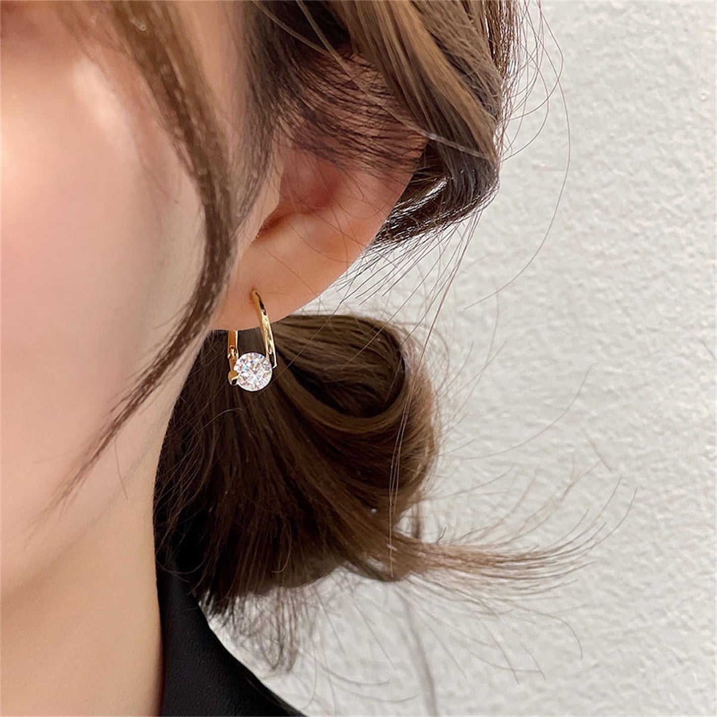 Lymphvity Germanium Crystal Ball Hoop Earrings Gold Silver Plated Unique Colorful Ball Sparkle Rhinestone CZ Lucky Round Circle Dangle Hoop Earrings for Women Minimalist Lymphatic Drainage Jewelry Gifts (Gold)