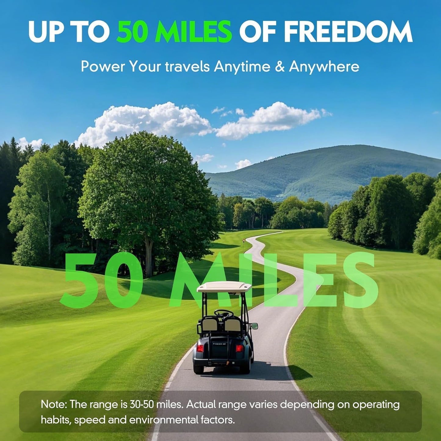 48V Lithium Battery Golf Cart, 48V 105Ah Golf Cart Battery for EZGO RXV&TXT with 25A Charger, Built-in 200A BMS and Bluetooth, Touch Screen & Mobile App, 6000+ Cycles, Max 10.24kW, Peak Current 600A