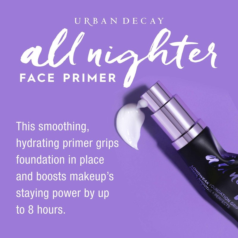 Urban Decay All Nighter Face Primer and Natural Finish Setting Spray Travel Bundle - All Nighter Waterproof Setting Spray (1 Fl Oz) for Transfer-Resistant Makeup + Makeup Primer (0.28 fl oz)