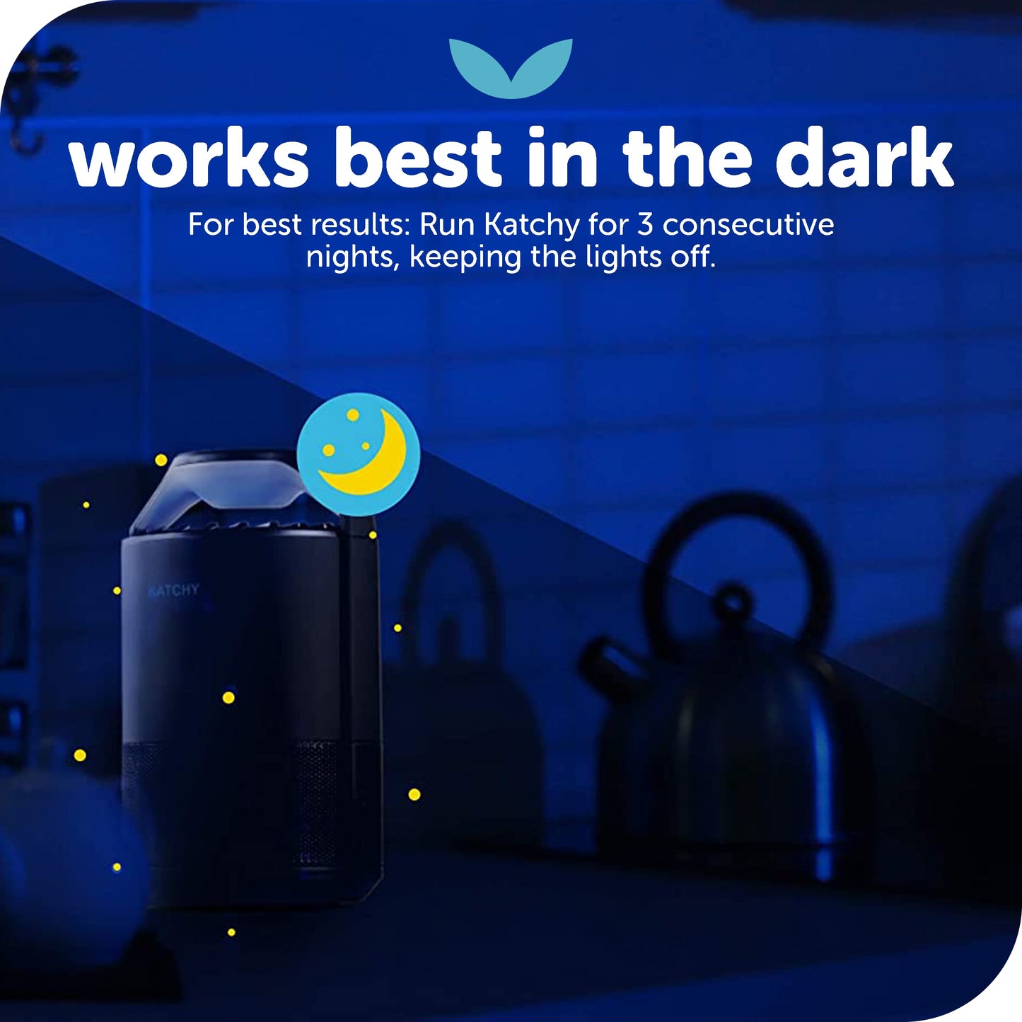 Katchy Flying Insect Trap Indoor – Catcher & Killer for Mosquito, Fruit Fly, Gnat & Small Moth – Non-Zapper with Suction & Blue Light – Ideal for Indoor Spaces, Kitchen & Plants (Original, Black)