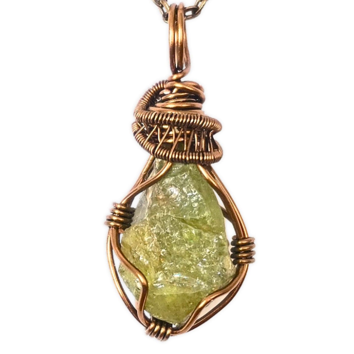 Designs by Nature Gems Natural Certified Peridot Necklace for Women - August Birthstone Necklace for Women - Designer Pendant Necklace - 20 Carat Peridot, Antique Bronze Chain