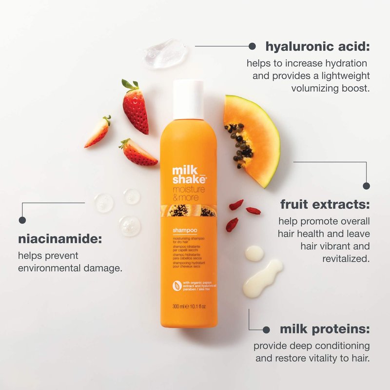 milk_shake Moisture & More Shampoo - Moisturizing Shampoo for Dry, Dull Hair | Restores Moisture and Shine | 10.1 Fl Oz/Tropical Scent