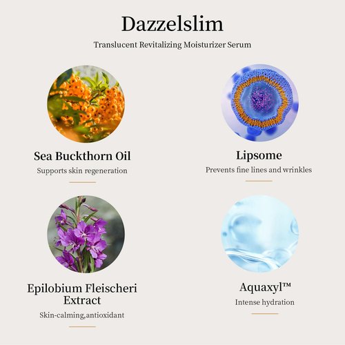 Dazzelslim Moisturizer Face Cream & Facial Serum Set, with Niacinamide, Sea Buckthorn Oil, & Pro-Xylane, Anti Wrinkle Cream, Deeply Hydrates & Smooths Fine Lines, Fragrance-Free, Made in Taiwan