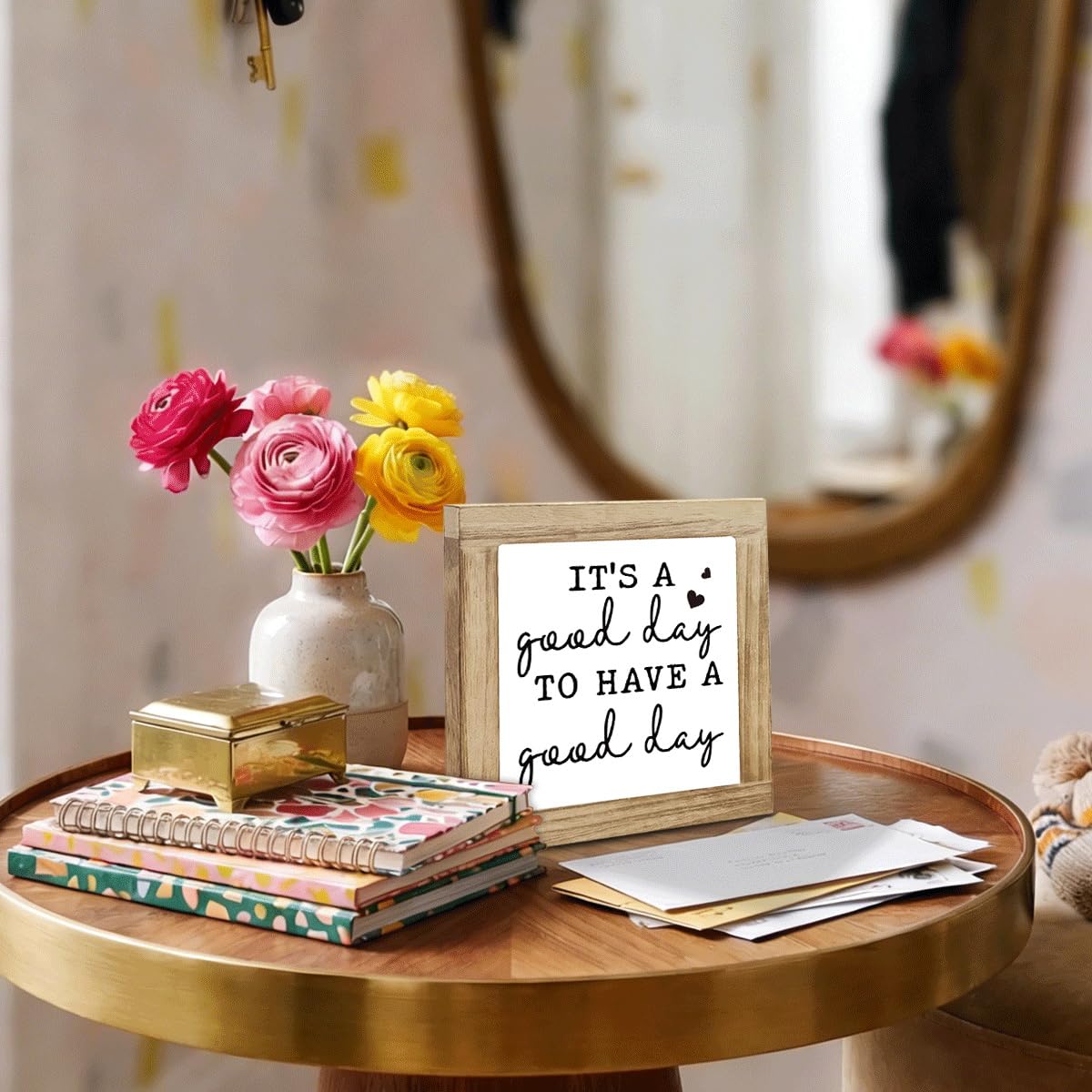 Inspirational Desk Sign Gift, It’s a Good Day to Have a Good Day Motivational Quote Tabletop Decor, Encouraging Reminder for Home Office Desk Shelf, Positive Gift for Coworkers Friends