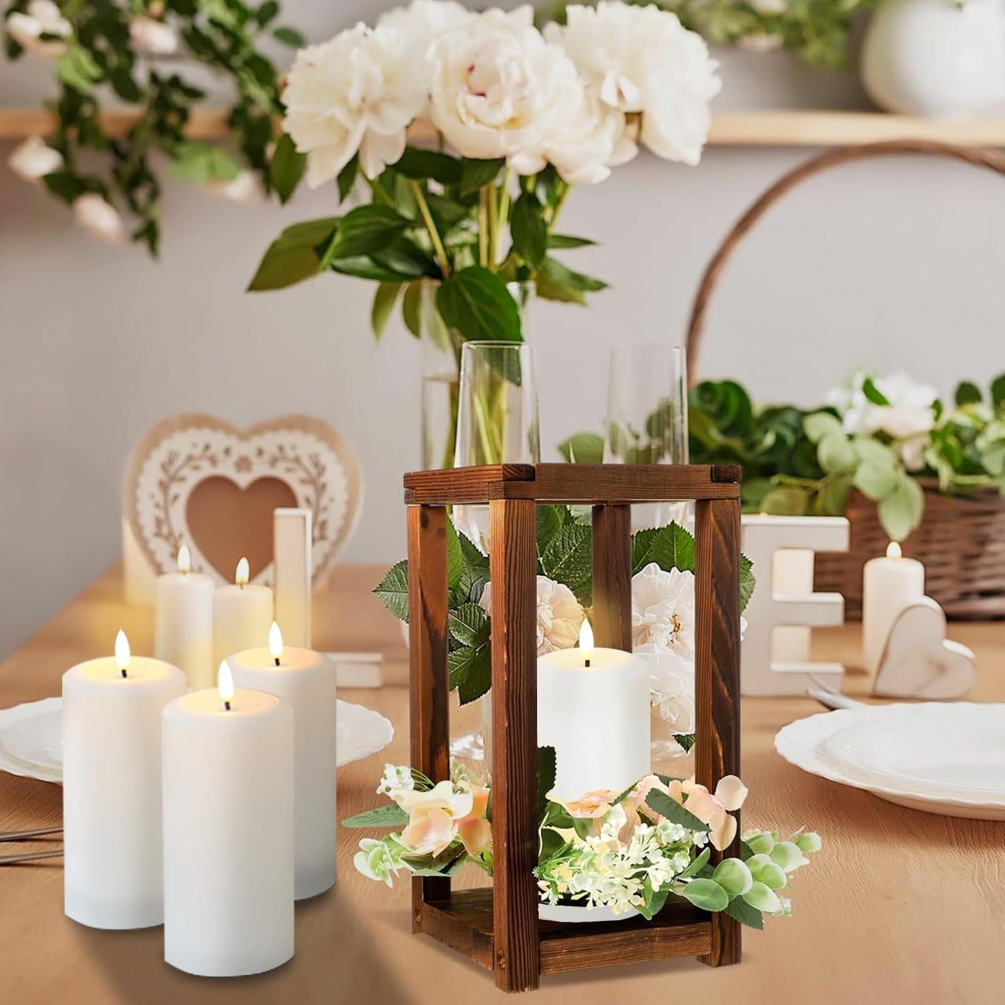 Hinabichan Flameless Candles Battery Operated with Remote and 2/4/6/8 H Timer, 6pcs Flickering Fake Electric Candles for Festival Wedding Home Party Decor (D3 x H 6") (White)"