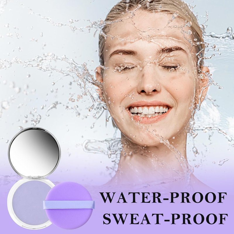 Oil Control Face Pressed, Jelly Pressed Setting Powder with Mini Powder Puff