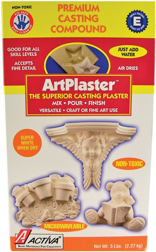 Activa ArtPlaster Professional Casting Plaster, 5lb (2.27kg) | Make Strong, Self-Hardening Perfect Reproductions Within Minutes