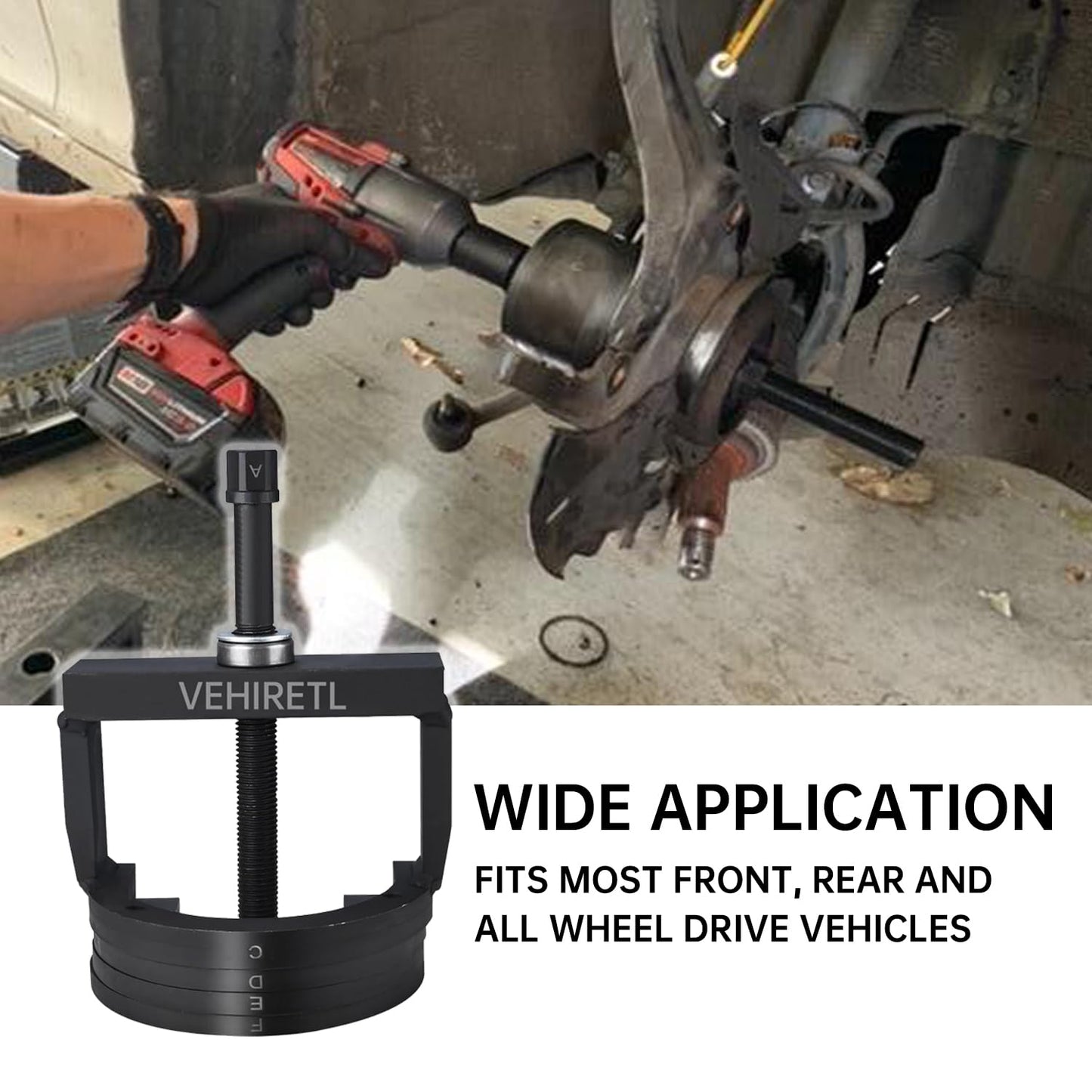 VEHIRETL Master Wheel Bearing and Hub Removal and Installation Tool Kit Wheel Bearing Puller Remover and Installer Tool Set Fits Most Front, Rear and All Wheel Drive Vehicles