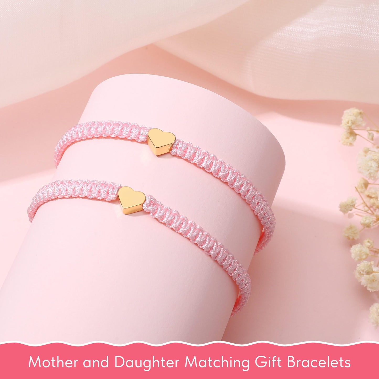 WZHENAINI Mother Daughter Bracelets Mommy and Daughter Birthday Gifts Mom Daughter Heart Matching Bracelets from Mom Mothers Day Gift To My Daughter Bracelets