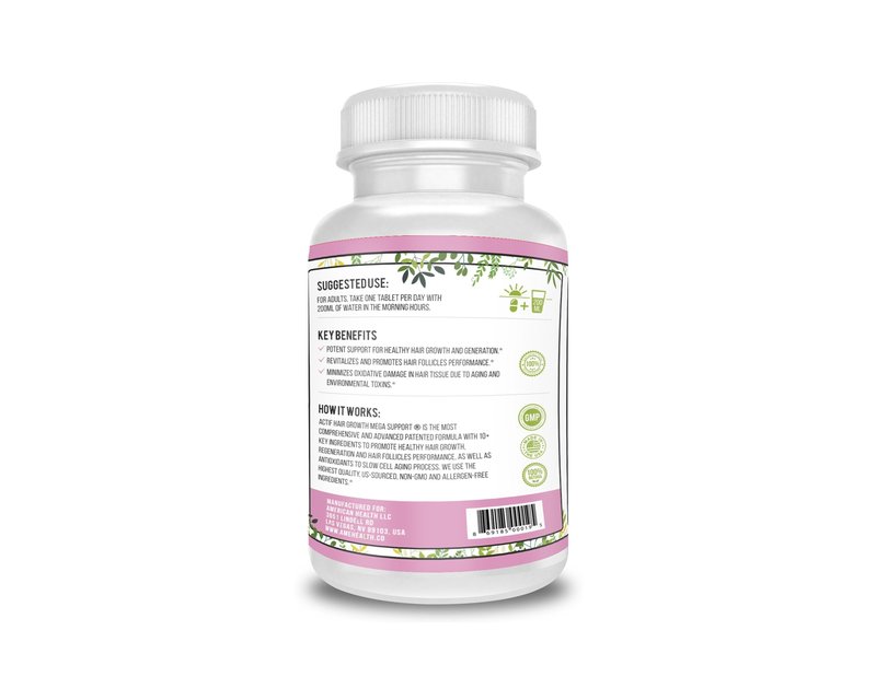 ACTIF Hair Growth for Women with 10+ Advanced Factors, Non-GMO, Stops 99% Hair Loss, Made in USA, 60 Count