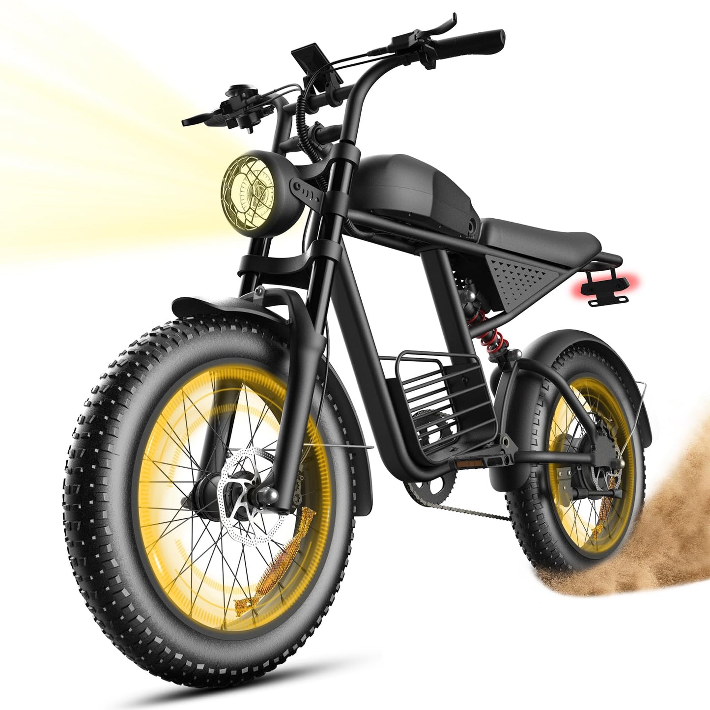 ZOILSHUNDRY Electric Bike for Adults with 1500W Peak Motor,Max Speed 35MPH,Up to 65Miles,Moped ebikes with 18.9AH Battery,20" Fat Tire Adult Electric Bicycle（USA Werahouse） (1500W Peak 18.9AH)