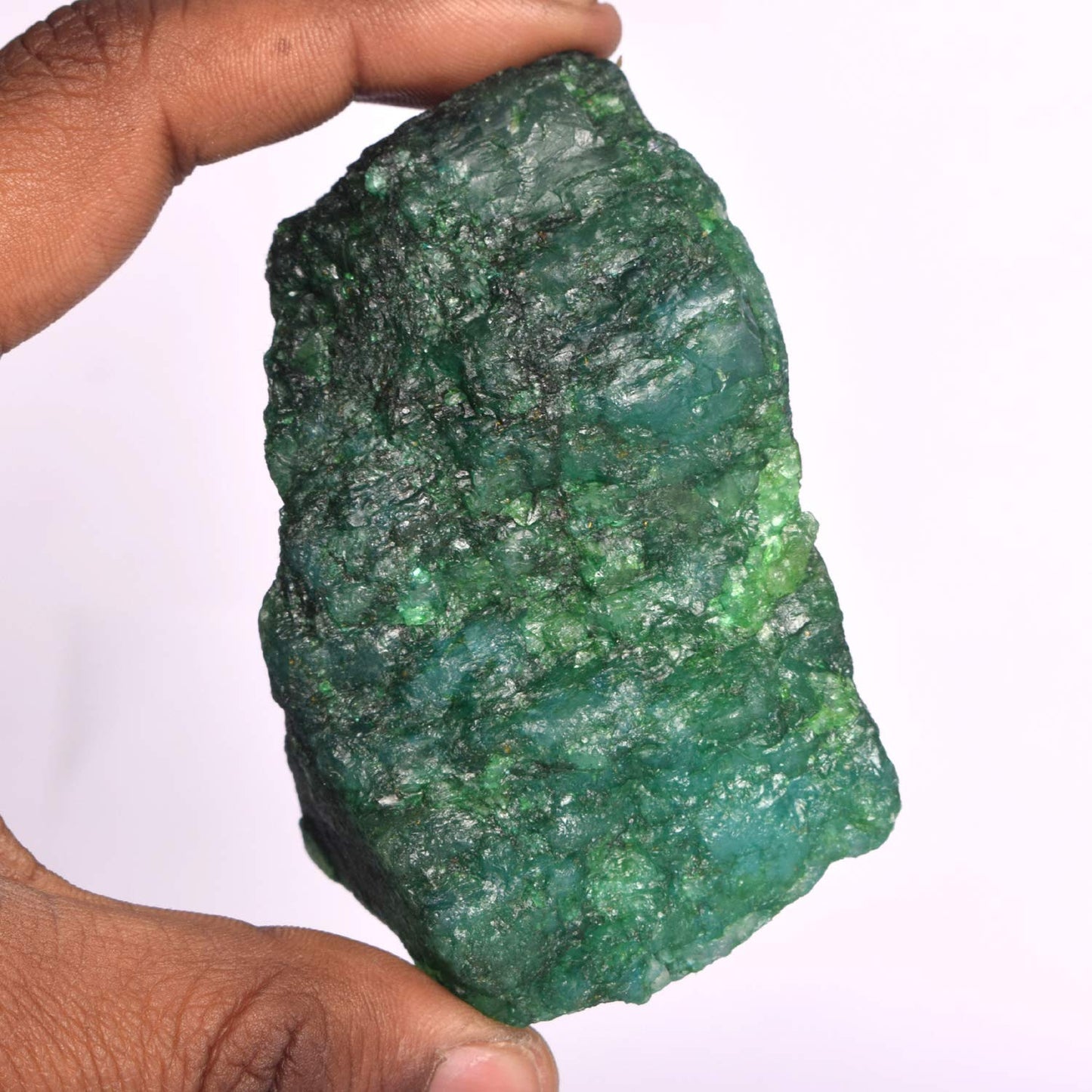 GEMHUB Natural Green Emerald Gemstones for Jewelry Making 974.00 Ct. Certified Crystals and Healing Stones l Rock Rough Emerald Stone