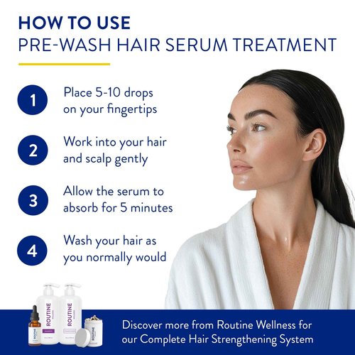 Routine Wellness Anti-Thinning Rose Hips Shampoo and Conditioner Set for Thinning Hair, Hair Serum & Supplement