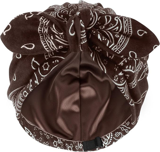 Ababalaya Satin Lined Beanies for Women Chemo Headwear Silky Lined Cotton Sleeping Cap