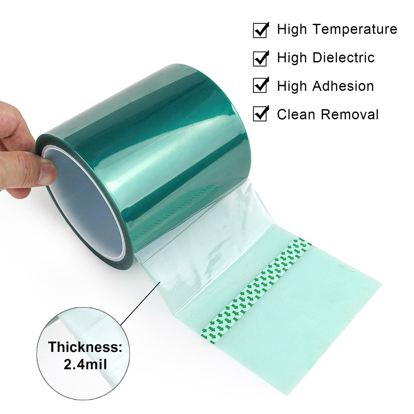 BOMEI PACK High Temp Tape, High Temperature Masking Tape, 4 inches x 108 Feet, Heat Resistant, Epoxy Release Tape, Ideal for Painting, Powder Coating, Circuit Boards