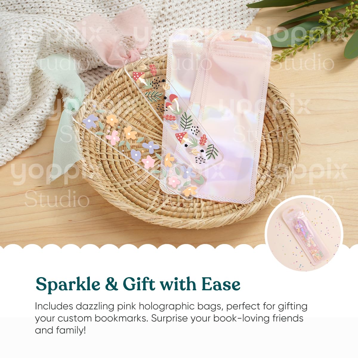180 Pcs Acrylic Bookmark Blanks- 20 Set Bookmark Making Kit with 20 UV DTF Stickers About Floral Theme 20 Tassels 20 Ribbon 80 Bookish Stickers for DIY Your Crafts Gift for Book Lover