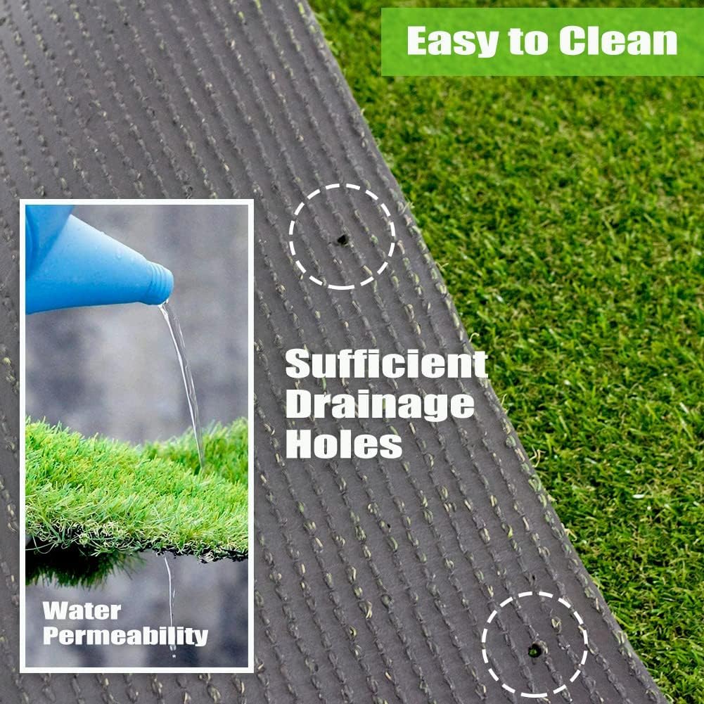 Petgrow Realistic Synthetic Artificial Grass Turf 0.8inch,Thick Faux Fake Grass Indoor Outdoor Landscape Lawn Pet Dog Turf Carpet for Garden Backyard Balcony