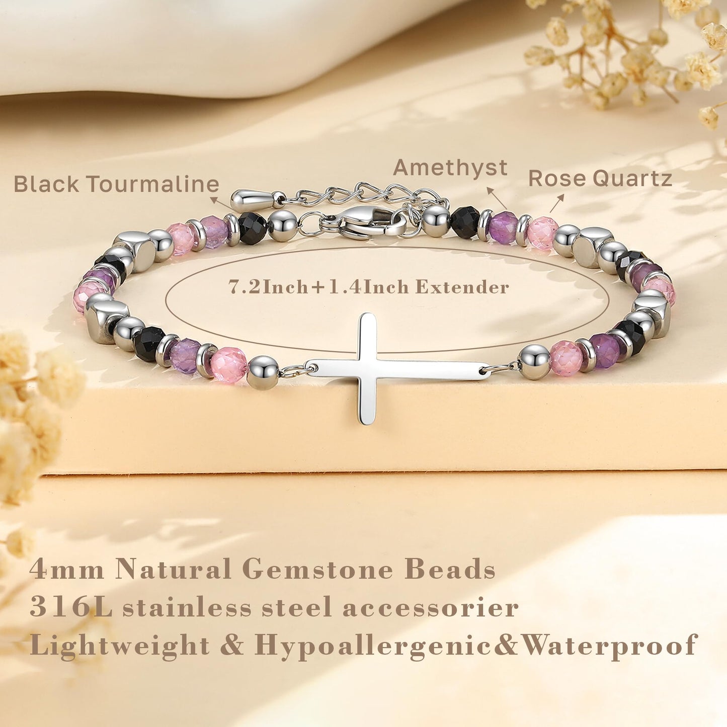 Wineord Confirmation Gifts for Teen Girls, Confirmation Gifts for Girls, Catholic Religious Cross Bracelets for Women, Easter First Communion Christian Anxiety Relief Jewelry