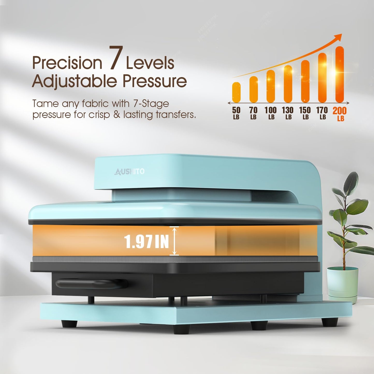 AUSHITO Upgraded Auto Heat Press - Heat Press Machine for T Shirts with Adjustable Pressure & Higher Heating Height, Heats Up Fast & Evenly Heat Press 15x15 for HTV, Sublimation, Heat Transfer Project