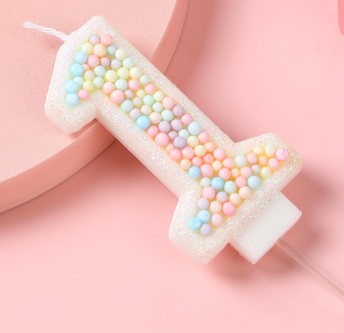 EAKE 19th Birthday Candle Macaron Glitter 3D Pastel Number 19 Candles for Birthday Cakes Girl Women Sweet Theme Birthday Wedding Anniversary Party Cake Decoration