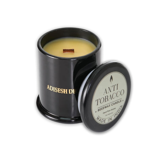 Adisesh Decor Anti Tobacco Beeswax Candle – Long Lasting 70+ Hour Burn | Natural Odor Eliminating Scented Candle for Home, Smoke & Pet Odor Neutralizer | Hand Poured Clean Burning Decorative Candle
