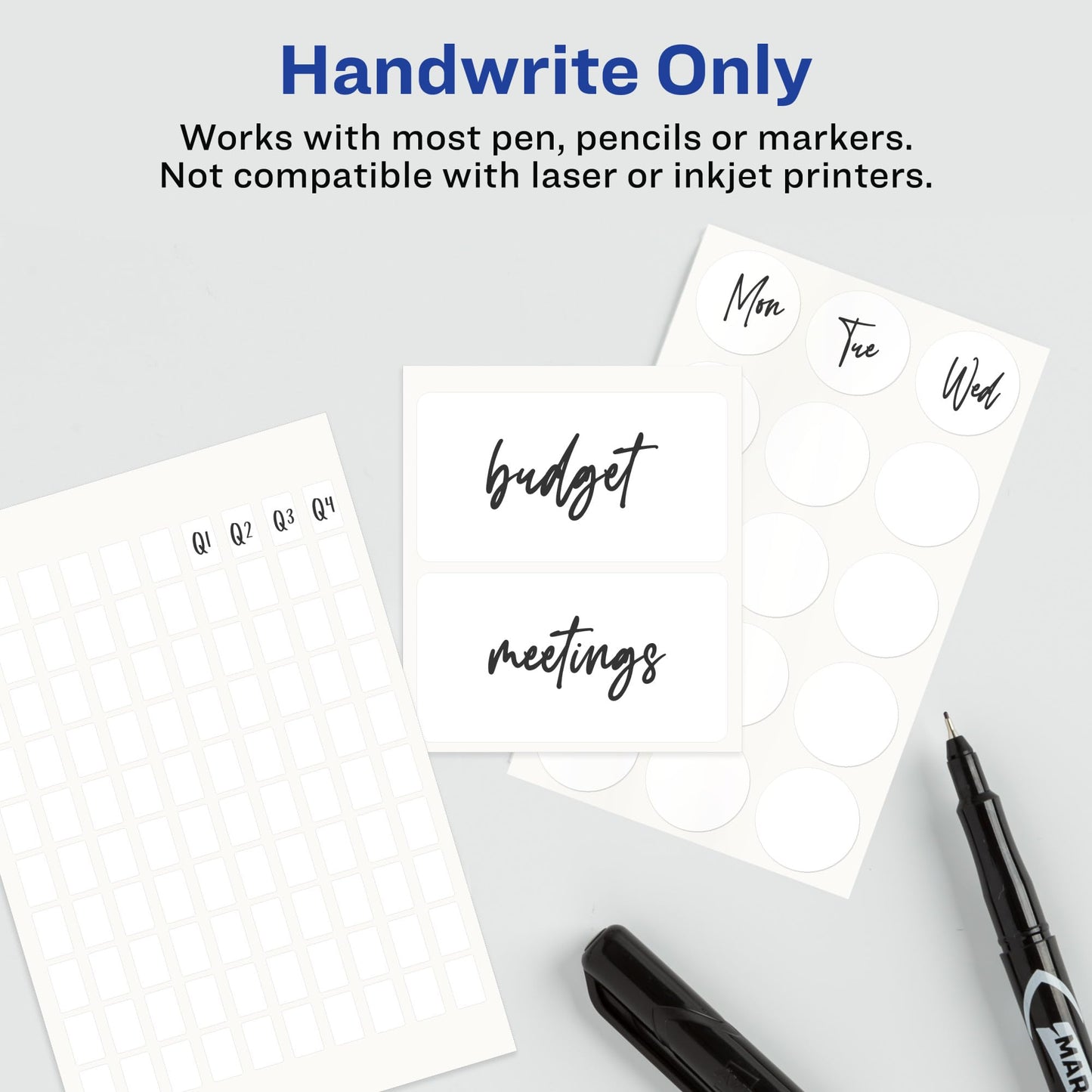 Avery Multi-Use Removable Labels, 5/16" x 1/2", White, Non-Printable, 1,100 Blank Labels Total (5412)