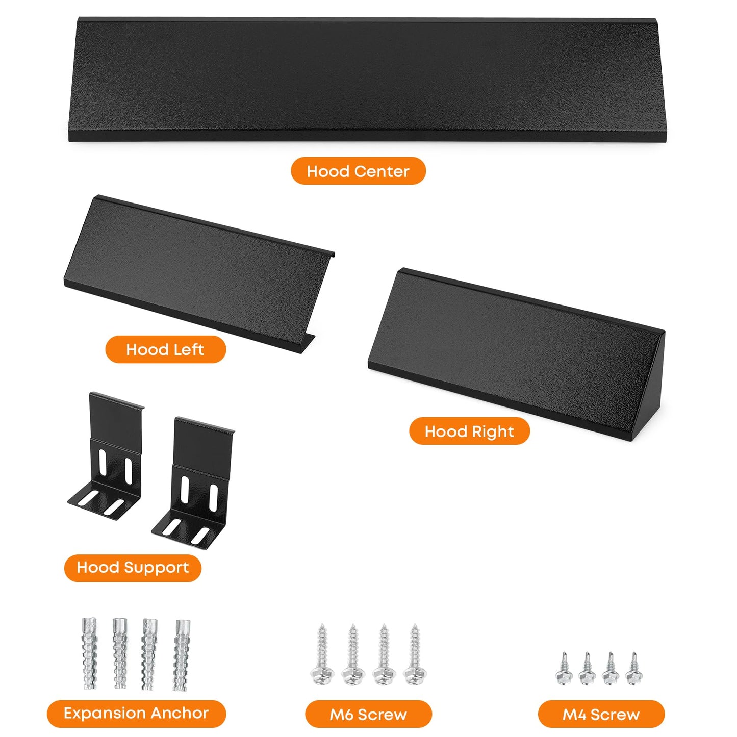 Stanbroil Adjustable Fireplace Hood 28.5 to 48" Accessory, Black Powder Coat Fireplace Hood Heat Shield