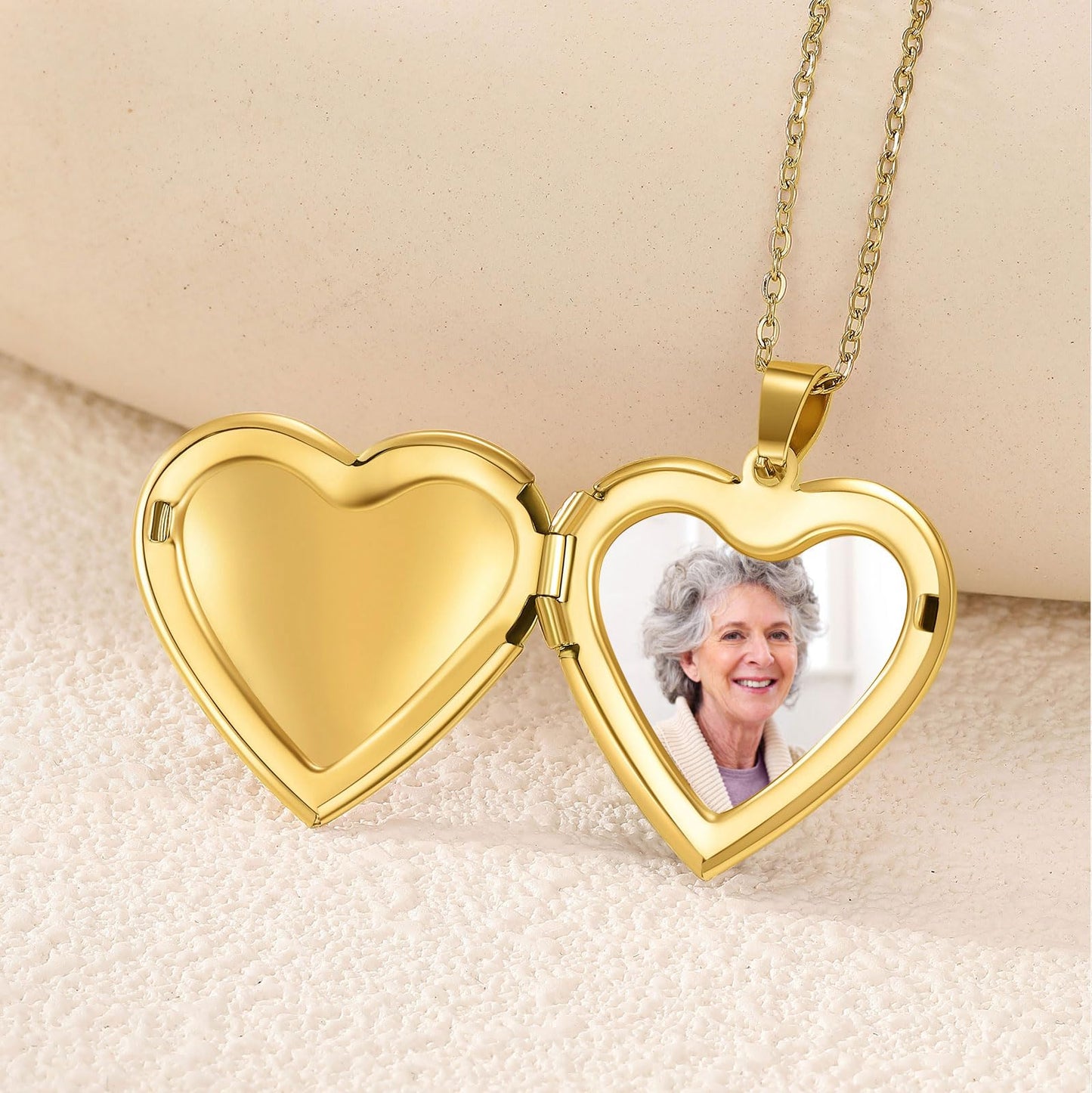 PHOCKSIN Gold Heart Locket Necklace 12 Birth Flowers Personalized Love Heart Necklace that Holds Pictures Customized Gifts Locket Necklaces for Birthday Presents