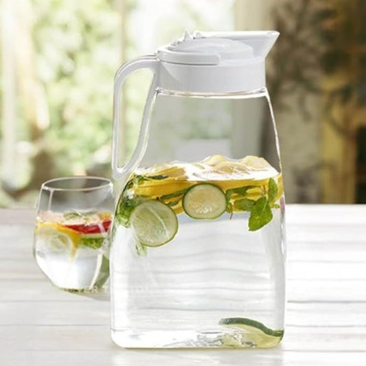 Large Airtight Water Pitcher for Fridge – 99oz (3.1QT) Leakproof Family Size Jug for Tea, Coffee & Juice, LargePour Design with Locking Lid, Easy Pour Handle, Dishwasher Safe, Made in Japan