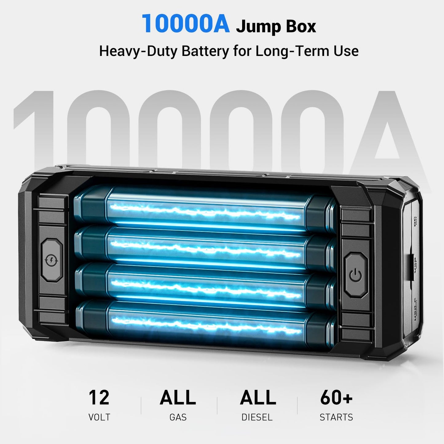 AVAPOW TJ68 10000A Battery Jump Starter Portable with 4" HD Display PD 65W Dual-Way Fast Charging,12V Jump Box, Car Battery Jump Starter for All Gas & Up to All Diesel Engines