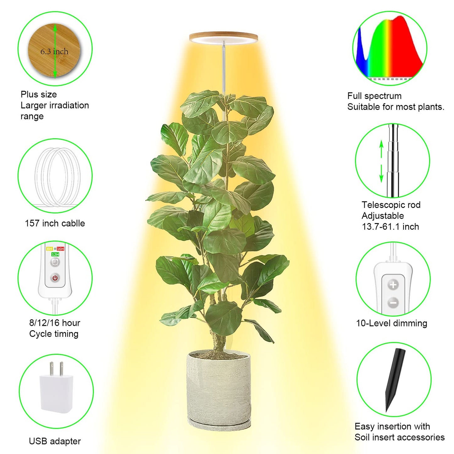 yadoker Plant Grow Light and Indoor Hydroponic Garden System
