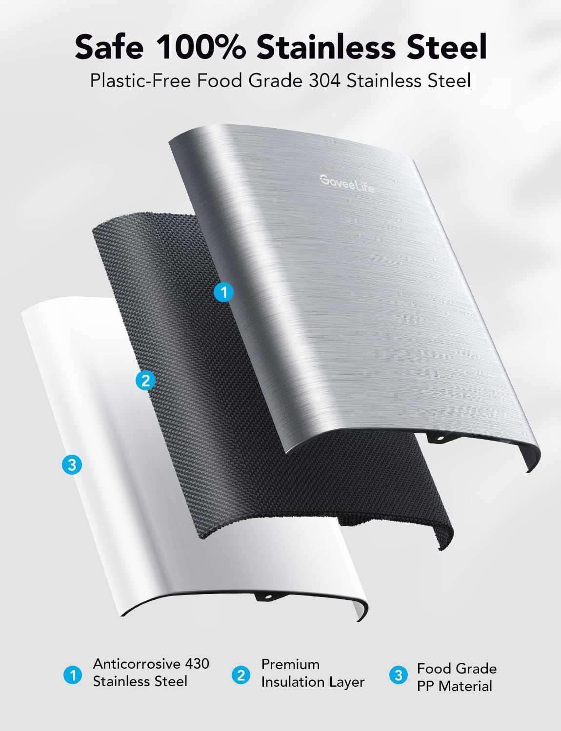 GoveeLife Smart Countertop Ice Makers, Portable Ice Maker Machine with Self-Cleaning, 6 Mins 9 Bullet Ice, 26lbs/24Hrs, Voice Remote for Home Kitchen Party Camping, with Ice Scoop Stainless Silver
