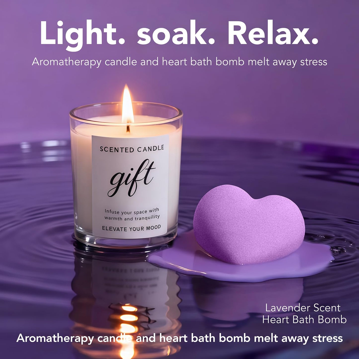 Birthday Gift for Women - Luxury Spa Self Care Kit for Her - Perfect Birthday Gifts for Wife Mom Girlfriend Sister - Relaxing Spa Experience with Blanket Candle Bath Bomb Tumbler - Purple Gift Box