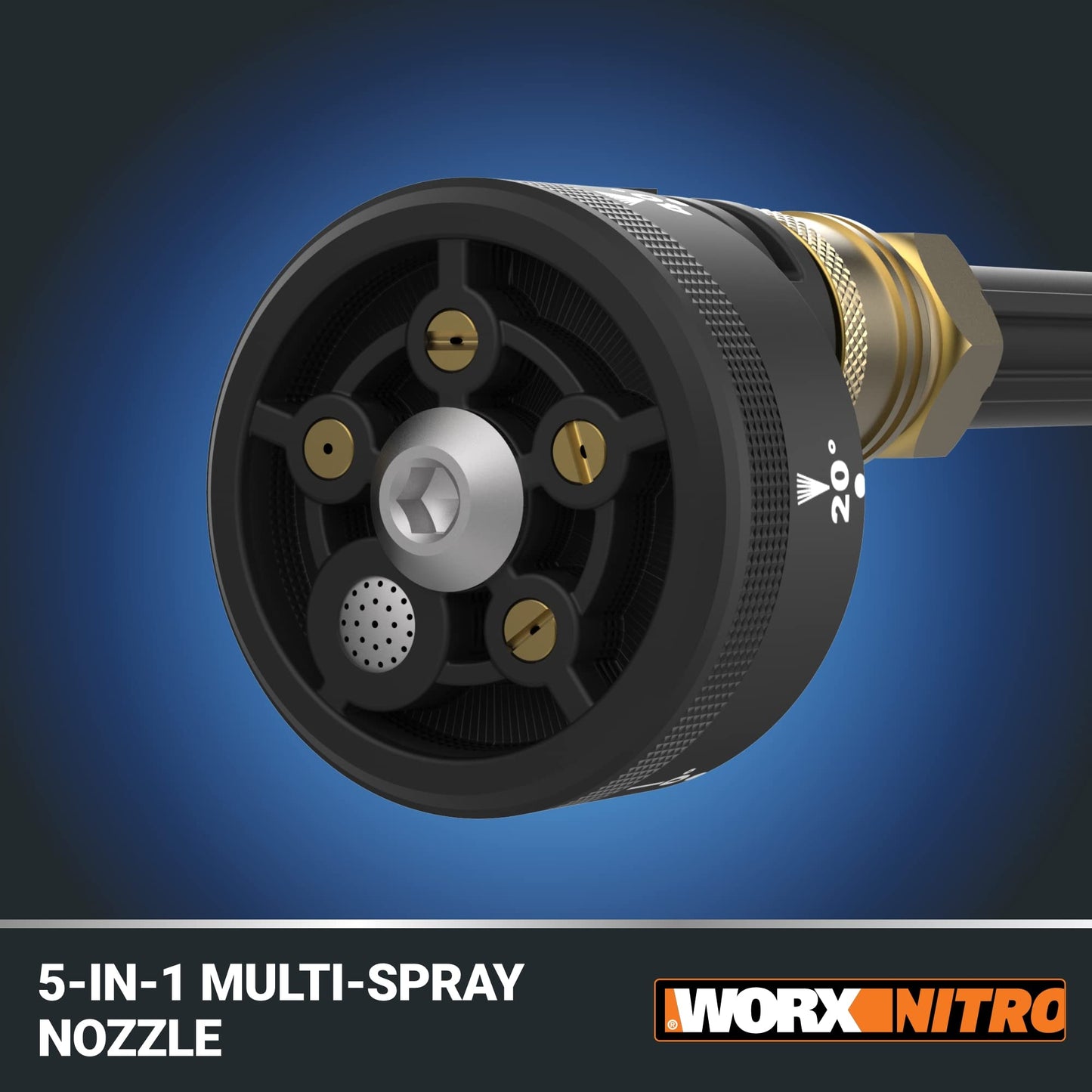 Worx Nitro Hydroshot 20V 710PSI Light-Duty Electric Pressure Washer with Brushless Motor Cordless, Lightweight, 5-in-1 Portable Power Cleaner, Power Share Compatible – Battery & Charger Included