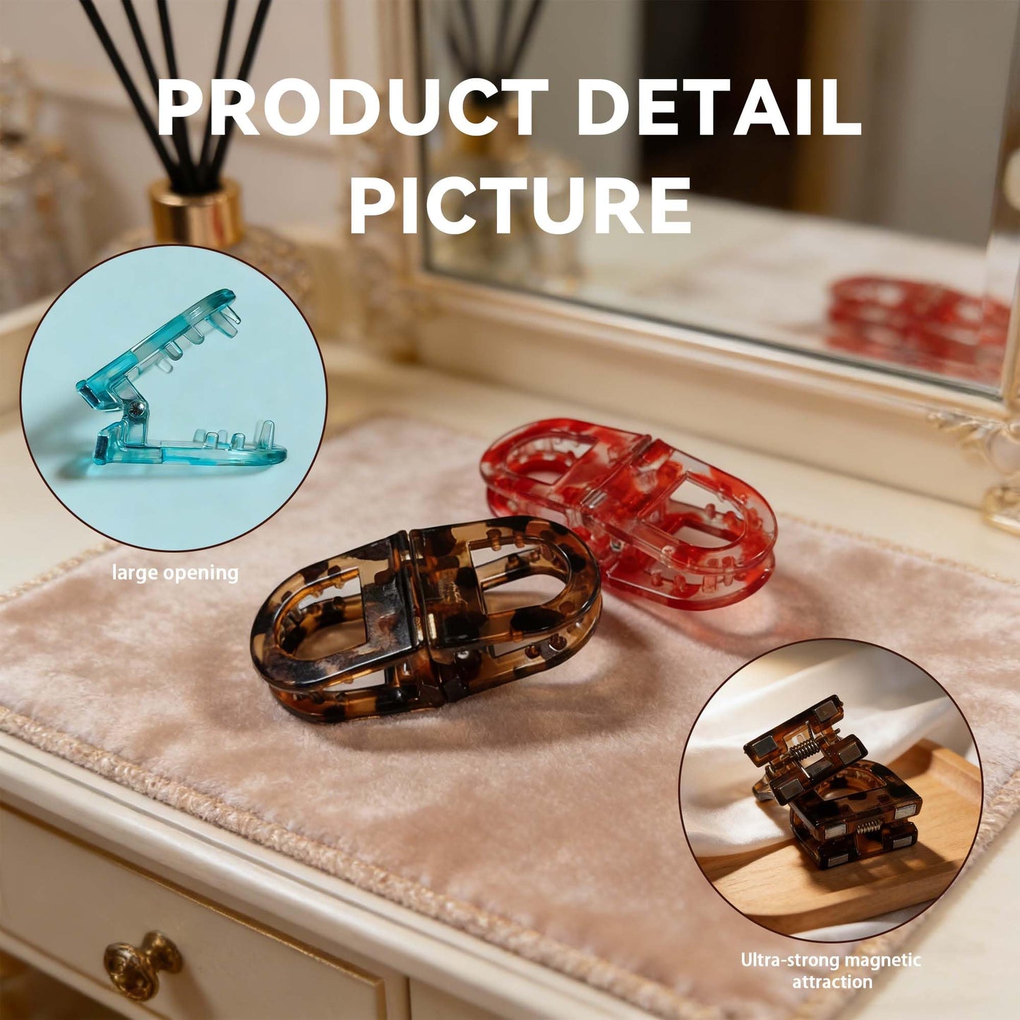 Upgrade Magnetic Hair Clips,Strong Hold Magnetic Styling Clips,Suitable for various hair types and everyday styling (D)