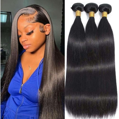 Giginger Bundles Human Hair 18 20 22 Inch Human Hair Bundles Natural Black Unprocessed Quick Weave Soft Sewn In Hair Extensions for Black Women