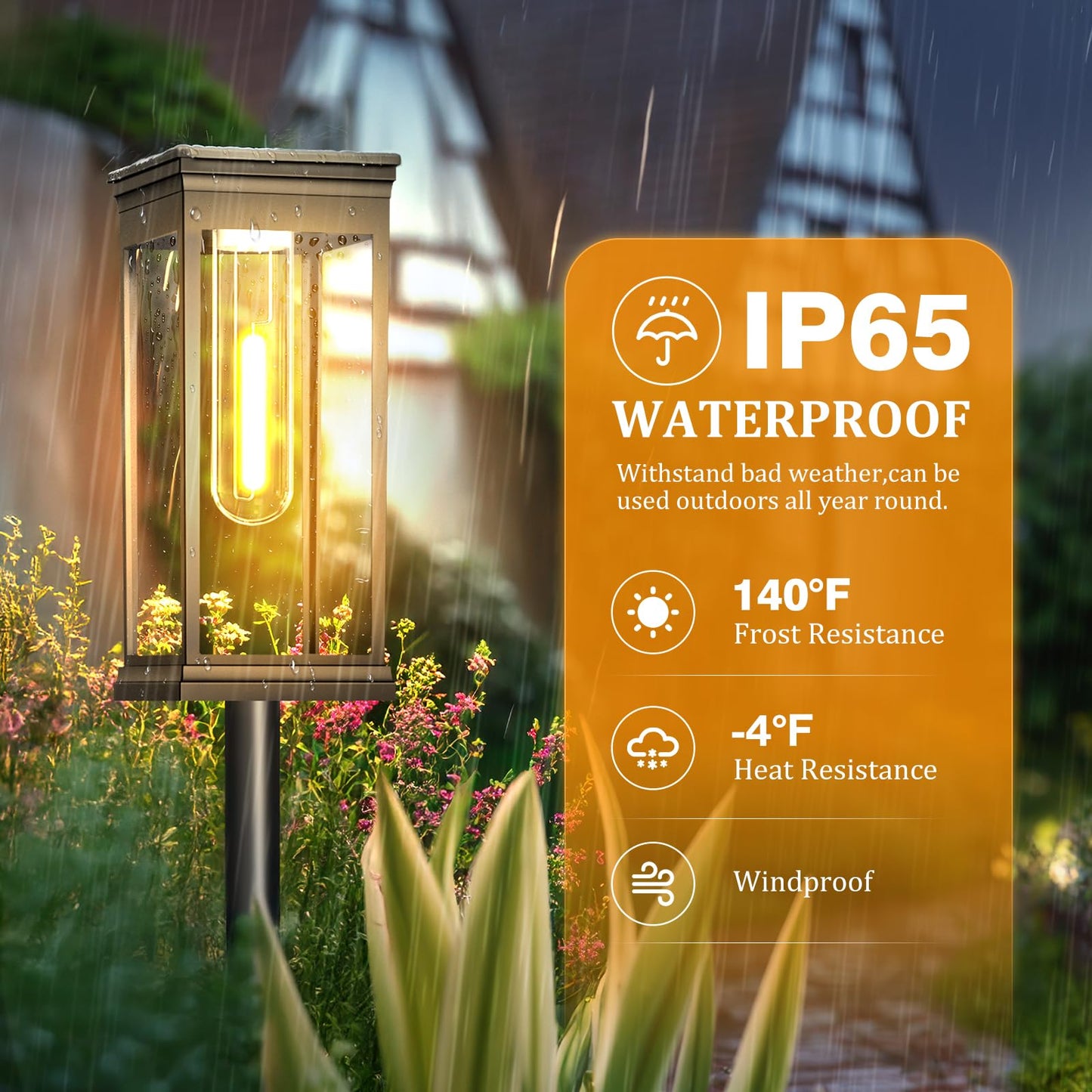 TEZKOLES 8 Pack Solar Pathway Lights Outdoor, IP65 Waterproof Solar Lights Outdoor ，Auto On/Off Walkway Landscape Lighting, Warm White LED for Garden, Yard, Driveway, Patio Landscape Decor