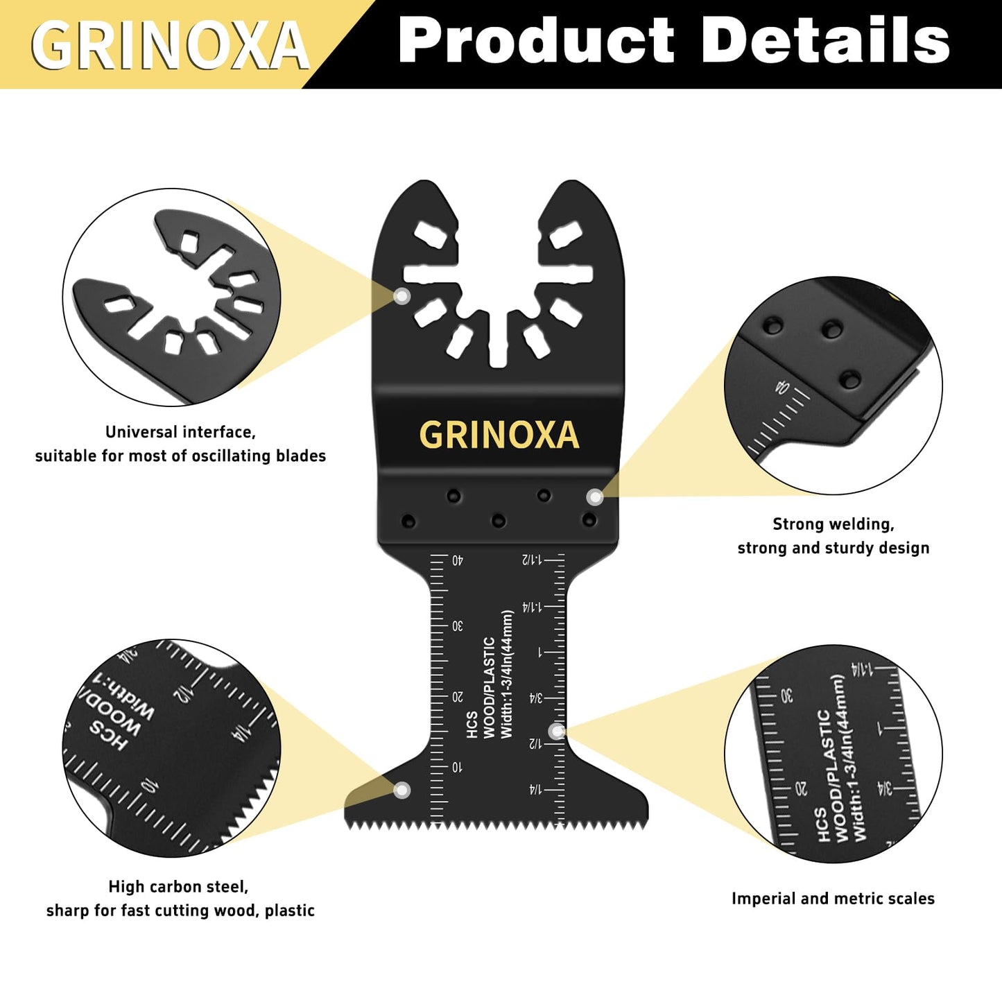 100PCS Multitool Blades Kits, Universal Oscillating Tool Blades for Wood Plastics Metal Cutting, Multitool Quick Release Oscillating Saw Blades Fit for Dewalt Milwaukee Ryobi Fein