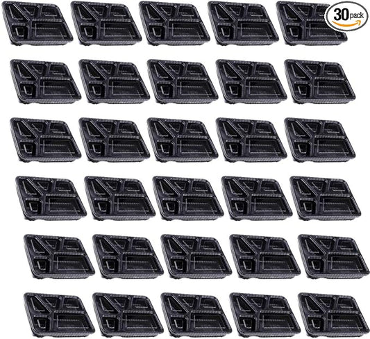 Hemoton 5 Compartment Meal Prep Containers 30 Pack 45Oz Stackable Food Storage Boxes with Lids Microwave Safe Disposable Bento Boxes for Meal Prep Takeout Restaurant Use