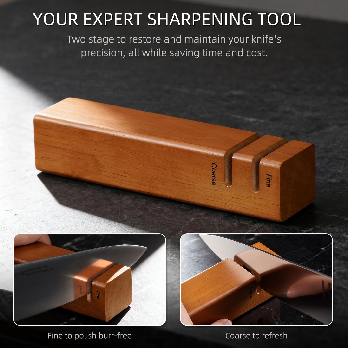 KnifeSaga Kitchen Knife Block Set, 12-Piece with Sharpener | Japanese High Carbon Stainless Steel Knives Set for Kitchen