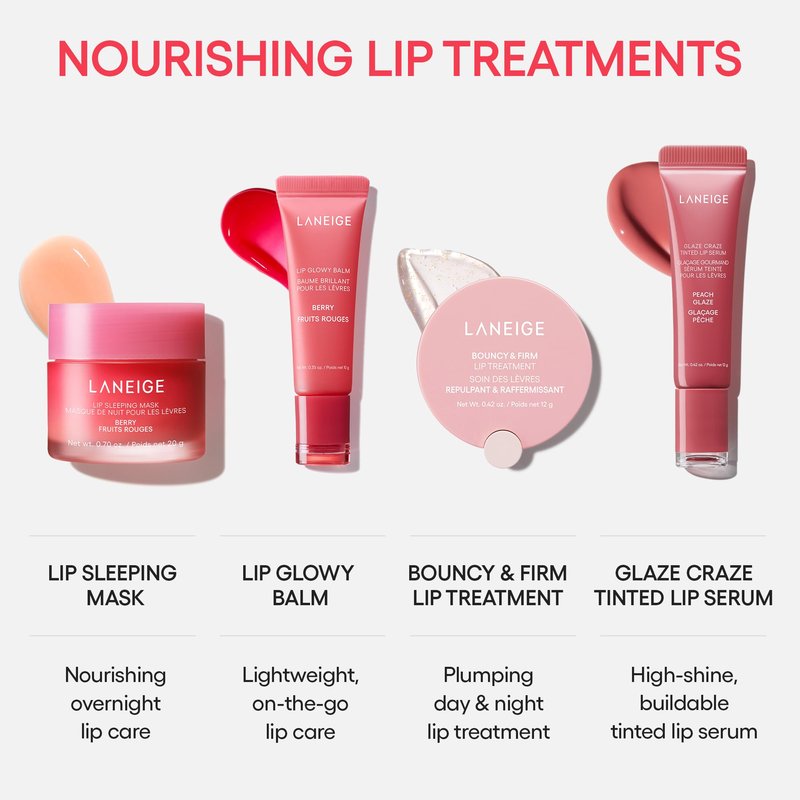 LANEIGE Glaze Craze Tinted Hydrating Lip Serum for Glossy, Nourished Lips with Plumping Polypeptides, Blueberry Jelly